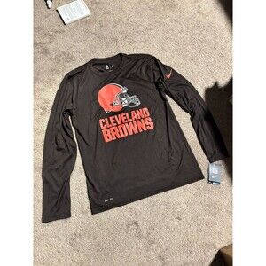 NWT Nike Cleveland Browns Helmet long sleeve Dri-Fit shirt Brown / Orange 2015
